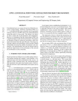 CPWC: Contextual Point Wise Convolution for Object Recognition