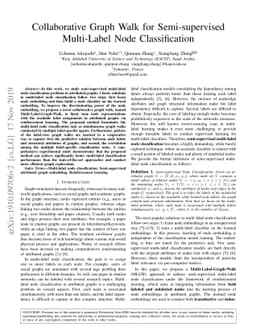 Collaborative Graph Walk for Semi-supervised Multi-Label Node
  Classification