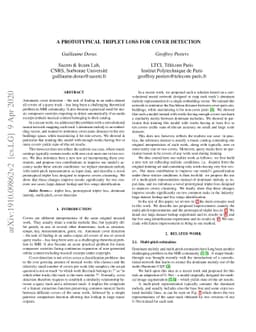 A Prototypical Triplet Loss for Cover Detection