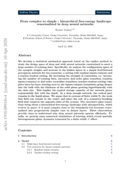 From complex to simple : hierarchical free-energy landscape renormalized
  in deep neural networks