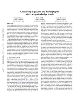 Clustering in graphs and hypergraphs with categorical edge labels