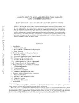 Learning Adaptive Regularization for Image Labeling Using Geometric
  Assignment