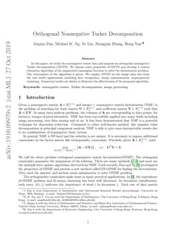 Orthogonal Nonnegative Tucker Decomposition