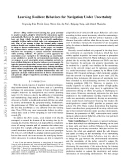 Learning Resilient Behaviors for Navigation Under Uncertainty