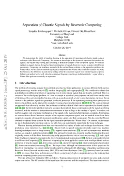Separation of Chaotic Signals by Reservoir Computing