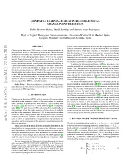 Continual Learning for Infinite Hierarchical Change-Point Detection