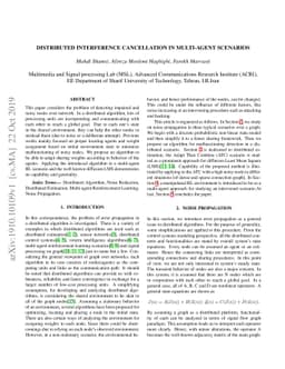 Distributed interference cancellation in multi-agent scenarios