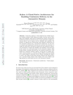 Kuksa: A Cloud-Native Architecture for Enabling Continuous Delivery in
  the Automotive Domain