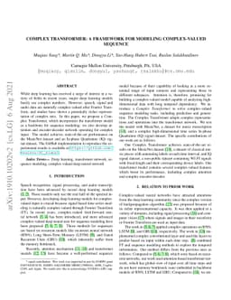 Complex Transformer: A Framework for Modeling Complex-Valued Sequence