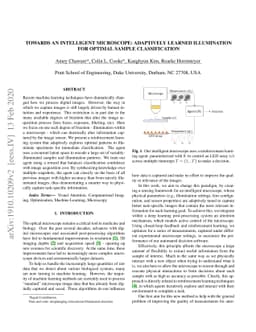 Towards an Intelligent Microscope: adaptively learned illumination for
  optimal sample classification