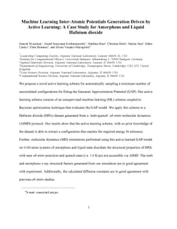 Machine Learning Inter-Atomic Potentials Generation Driven by Active
  Learning: A Case Study for Amorphous and Liquid Hafnium dioxide