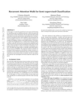 Recurrent Attention Walk for Semi-supervised Classification