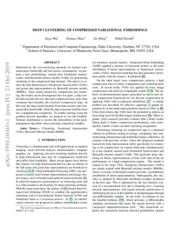 Deep Clustering of Compressed Variational Embeddings