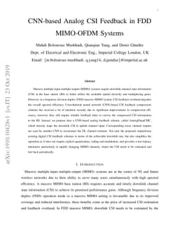 CNN-based Analog CSI Feedback in FDD MIMO-OFDM Systems