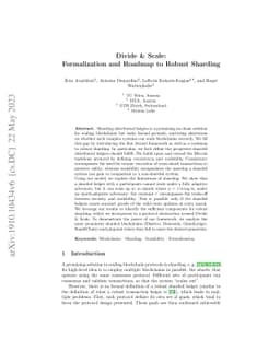 Divide and Scale: Formalization and Roadmap to Robust Sharding
