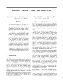 Optimizing Percentile Criterion Using Robust MDPs