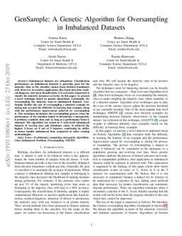 GenSample: A Genetic Algorithm for Oversampling in Imbalanced Datasets