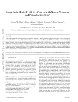 Large Scale Model Predictive Control with Neural Networks and Primal
  Active Sets