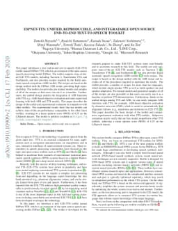 ESPnet-TTS: Unified, Reproducible, and Integratable Open Source
  End-to-End Text-to-Speech Toolkit