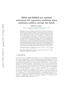 ERM and RERM are optimal estimators for regression problems when
  malicious outliers corrupt the labels