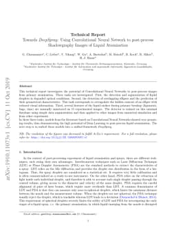 Towards DeepSpray: Using Convolutional Neural Network to post-process
  Shadowgraphy Images of Liquid Atomization