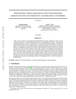 Exploiting video sequences for unsupervised disentangling in generative
  adversarial networks