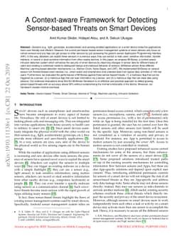 A Context-aware Framework for Detecting Sensor-based Threats on Smart
  Devices