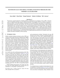 Automatically Batching Control-Intensive Programs for Modern
  Accelerators