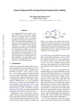 Syntax-Enhanced Self-Attention-Based Semantic Role Labeling