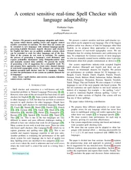 A context sensitive real-time Spell Checker with language adaptability