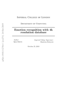 Emotion recognition with 4kresolution database