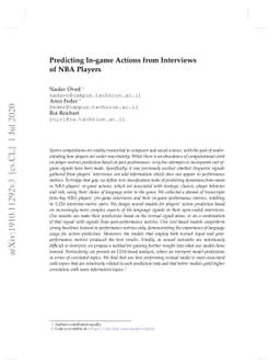 Predicting In-game Actions from Interviews of NBA Players