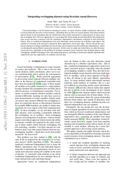 Integrating overlapping datasets using bivariate causal discovery