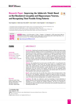 Improving the Izhikevich Model Based on Rat Basolateral Amygdala and
  Hippocampus Neurons, and Recognizing Their Possible Firing Patterns