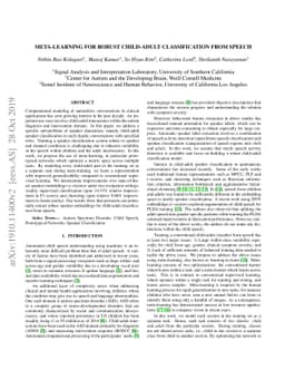 Meta-learning for robust child-adult classification from speech