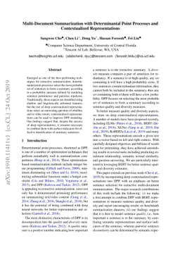 Multi-Document Summarization with Determinantal Point Processes and
  Contextualized Representations