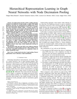 Hierarchical Representation Learning in Graph Neural Networks with Node
  Decimation Pooling