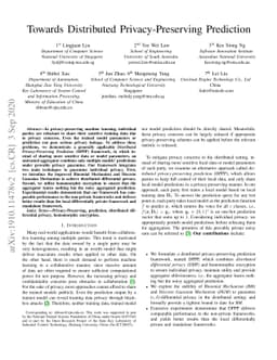 Towards Distributed Privacy-Preserving Prediction