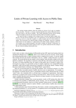 Limits of Private Learning with Access to Public Data