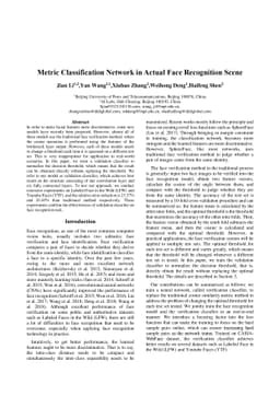 Metric Classification Network in Actual Face Recognition Scene