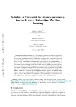 Substra: a framework for privacy-preserving, traceable and collaborative
  Machine Learning