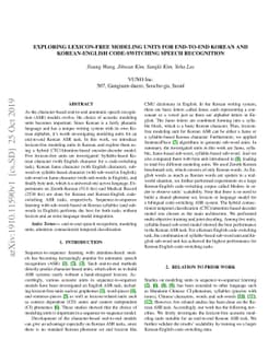 Exploring Lexicon-Free Modeling Units for End-to-End Korean and
  Korean-English Code-Switching Speech Recognition
