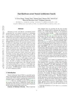 Fast Hardware-Aware Neural Architecture Search
