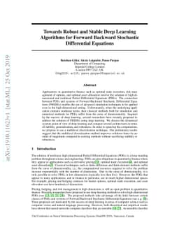 Towards Robust and Stable Deep Learning Algorithms for Forward Backward
  Stochastic Differential Equations