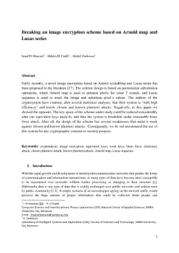 Breaking an image encryption scheme based on Arnold map and Lucas series