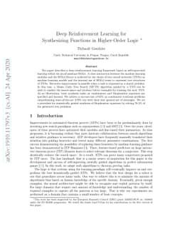 Deep Reinforcement Learning for Synthesizing Functions in Higher-Order
  Logic