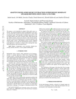 Adaptive blind audio source extraction supervised by dominant speaker
  identification using x-vectors