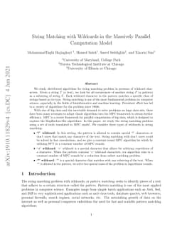 String Matching with Wildcards in the Massively Parallel Computation
  Model