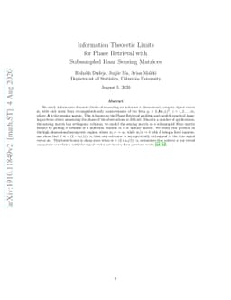 Information Theoretic Limits for Phase Retrieval with Subsampled Haar
  Sensing Matrices