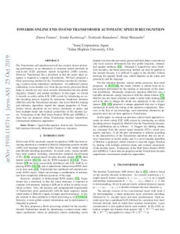 Towards Online End-to-end Transformer Automatic Speech Recognition